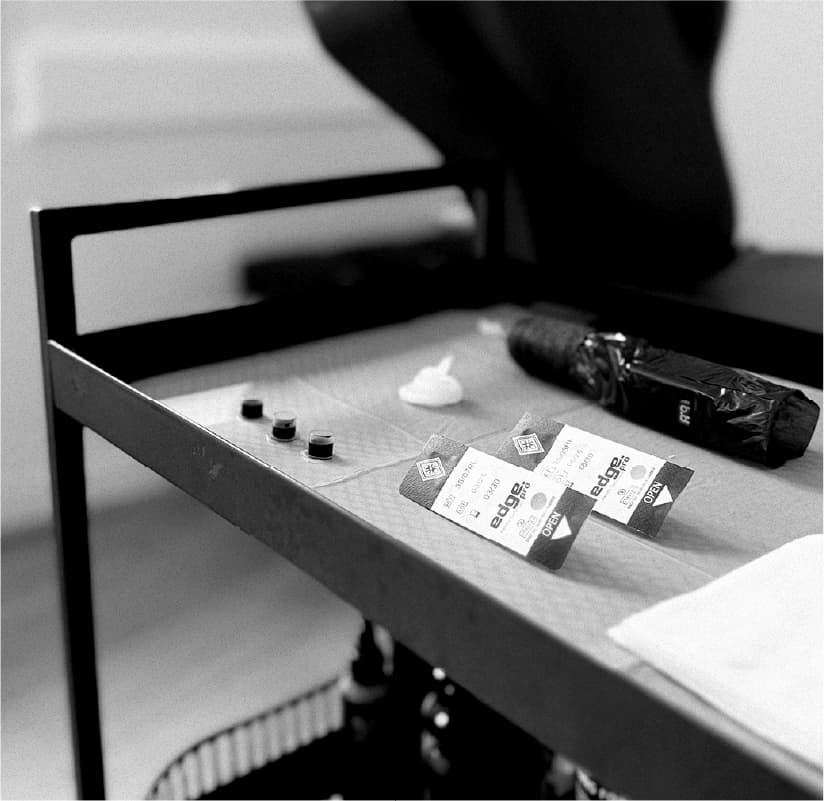 The workstation at RamOne Tattoo, Romain’s studio