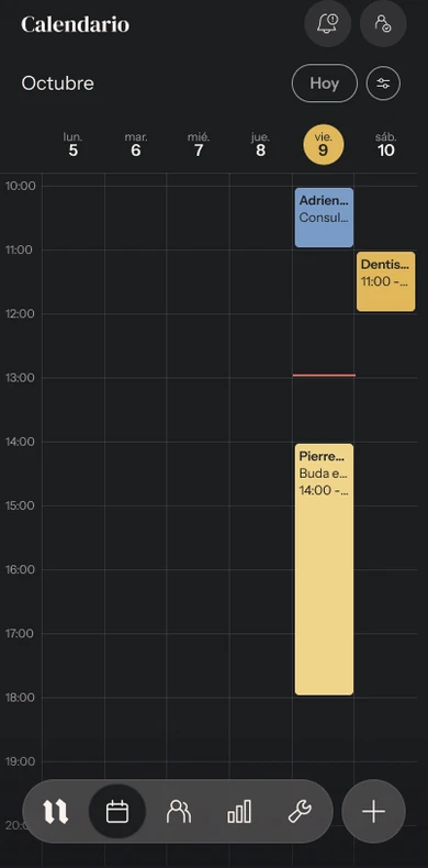 Pantalla de la app: Una agenda a tu ritmo